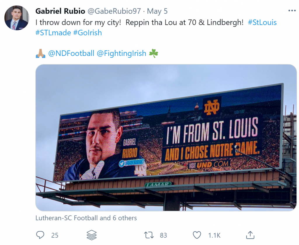 Notre Dame recruiting billboard